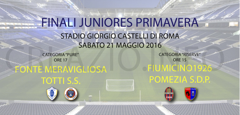 A Tor Sapienza le due finali degli Juniores Primavera