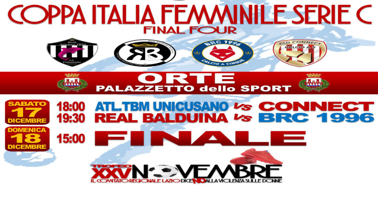 Coppa Italia C5, a Orte le Final Four Femminili