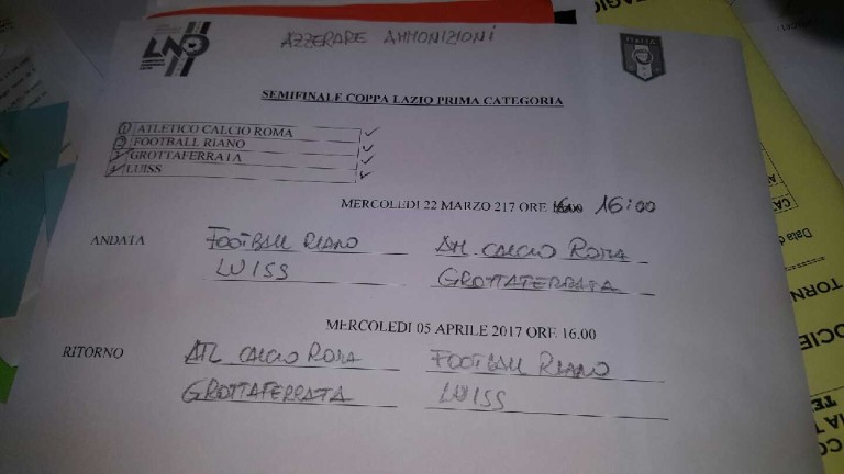 Coppa Lazio, sorteggiati gli abbinamenti delle semifinali